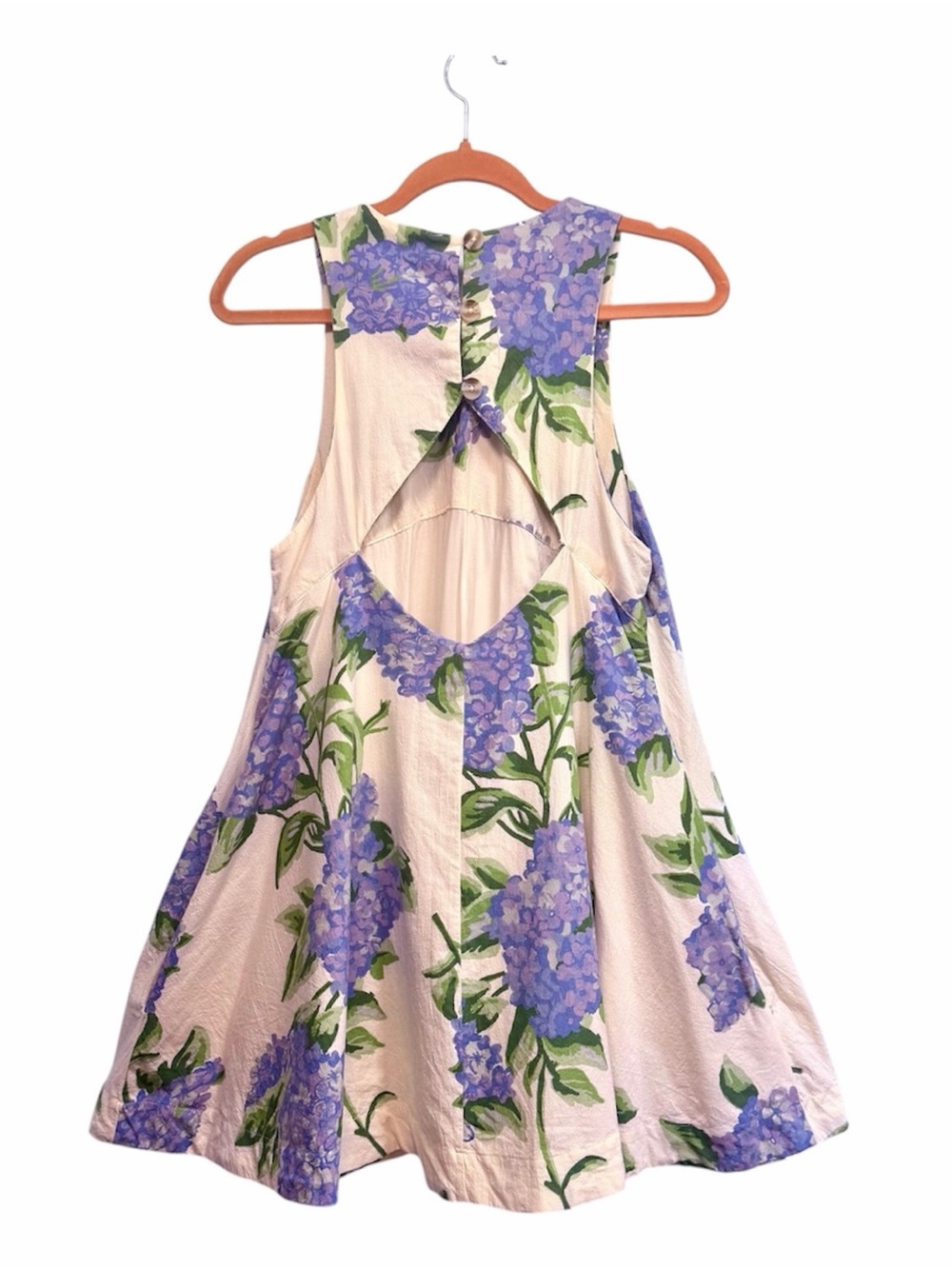 Free People Susie Hydrangea mini dress with keyhole back, size small - Picture 3 of 10